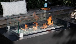 Obsidian Rectangular Gas Fire Table
